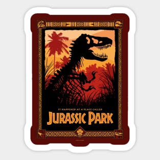 It Happened At A Place Called Jurassic Park (Red) Sticker